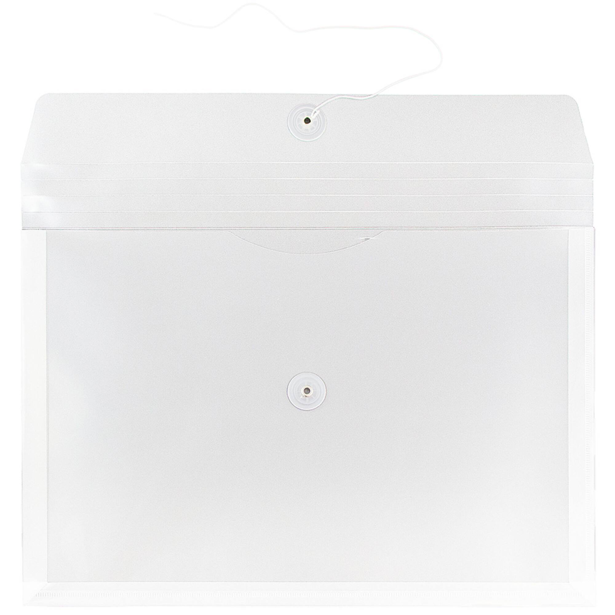 JAM Paper 9.75" x 14.5" Button & String Tie Closure Plastic Envelopes